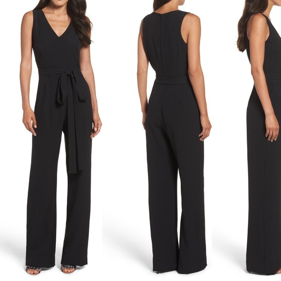 Tie Front Wide Leg Jumpsuit - Picture 1 of 3